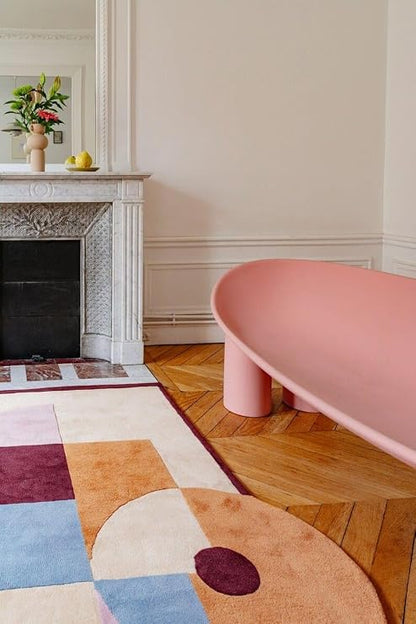 🌙 Modern Geometric Wool Rug 🧶 | Soft Cozy Living Room Carpet ✨ | Minimalist Home Decor 🏡💫 | Warm Luxury Floor Mat 🪄