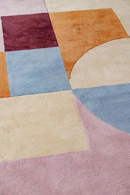 🌙 Modern Geometric Wool Rug 🧶 | Soft Cozy Living Room Carpet ✨ | Minimalist Home Decor 🏡💫 | Warm Luxury Floor Mat 🪄