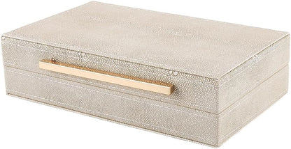 Shagreen Decorative Storage Box with Lid – Elegant Desk & Home Organizer