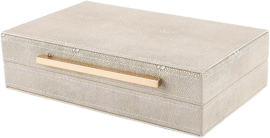 Shagreen Decorative Storage Box with Lid – Elegant Desk & Home Organizer