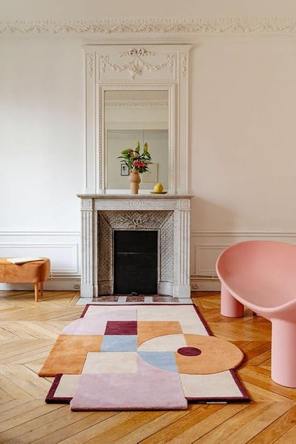 🌙 Modern Geometric Wool Rug 🧶 | Soft Cozy Living Room Carpet ✨ | Minimalist Home Decor 🏡💫 | Warm Luxury Floor Mat 🪄
