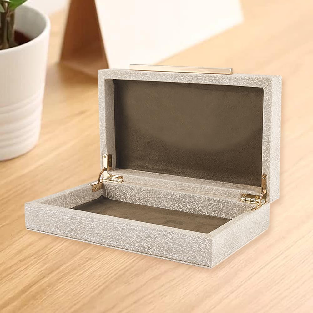 Shagreen Decorative Storage Box with Lid – Elegant Desk & Home Organizer