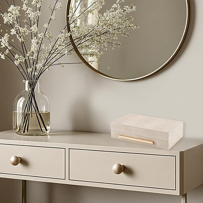 Shagreen Decorative Storage Box with Lid – Elegant Desk & Home Organizer