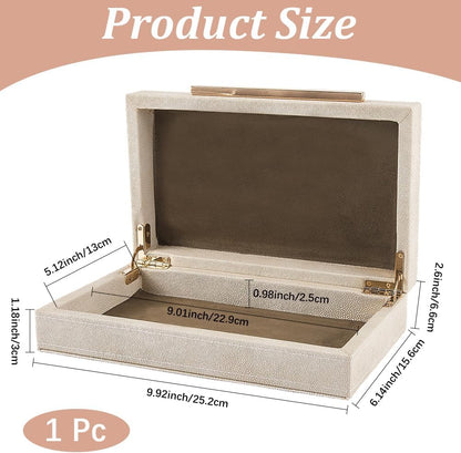 Shagreen Decorative Storage Box with Lid – Elegant Desk & Home Organizer