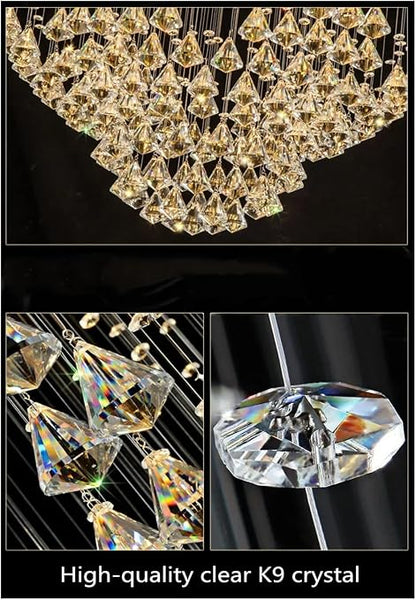 💎 Diamond Crystal Chandelier Light ✨🌙 | Modern Luxury Ceiling Lamp 🏡💫