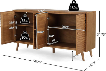 Modern Sideboard Storage Cabinet 🏡✨ | Minimalist Buffet Table with Adjustable Shelves for Home & Dining Room