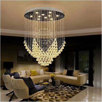 💎 Diamond Crystal Chandelier Light ✨🌙 | Modern Luxury Ceiling Lamp 🏡💫