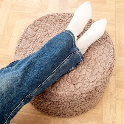 Round Pouf Ottoman – Soft Floor Seating & Footrest for Living Room Bedroom