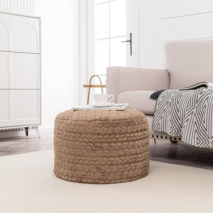 Round Pouf Ottoman – Soft Floor Seating & Footrest for Living Room Bedroom