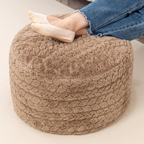 Round Pouf Ottoman – Soft Floor Seating & Footrest for Living Room Bedroom