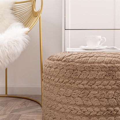 Round Pouf Ottoman – Soft Floor Seating & Footrest for Living Room Bedroom
