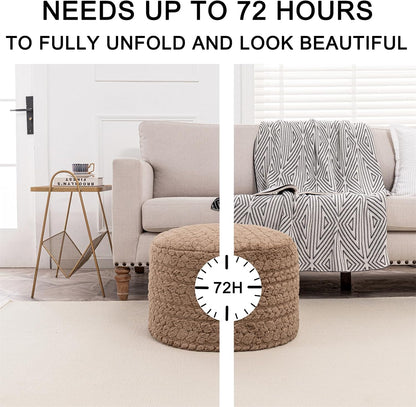 Round Pouf Ottoman – Soft Floor Seating & Footrest for Living Room Bedroom