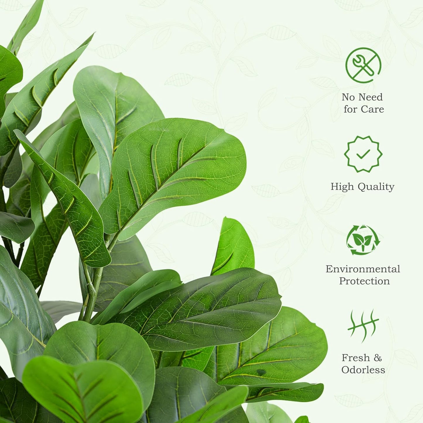 6FT Artificial Fiddle Leaf Fig Tree 🌿✨ | Realistic Faux Indoor Plant in White Pot for Home & Office Decor
